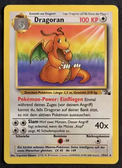 Pokemon 1999 WOTC German Dragonite Rare Regular Card 19/62 - Image 1