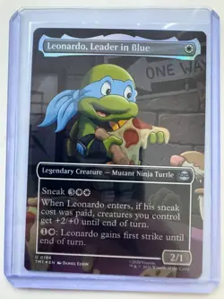 Leonardo, Leader in Blue (Borderless) #0196 FOIL Teenage Mutant Ninja Turtles NM - Image 1