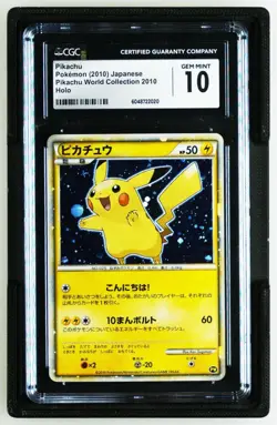 TCG 2010 Pokemon Pikachu World Promo Japanese Pikachu CGC PSA 10 GEM MINT - Image 1