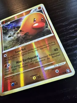 Diglett 61/102 HS Triumphant Common Reverse Holo Pokemon Card - LP - Image 2