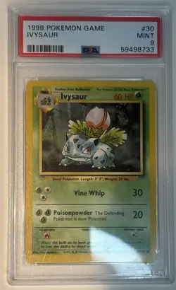 👉 1999 Pokemon Base Set Ivysaur 30/102 PSA 9 Mint WOTC Vintage Grass Unlimited - Image 1