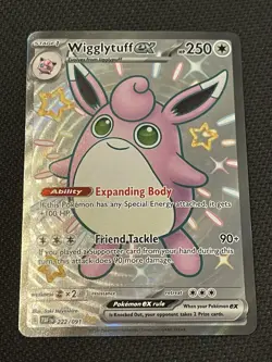 Pokemon TCG Paldean Fates 222/091 Wigglytuff Ex Ultra Rare - NM - Image 1