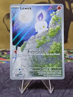 Pokemon TCG Litwick 101/086 White Flare Illustration Rare Holo Card NM - Image 1