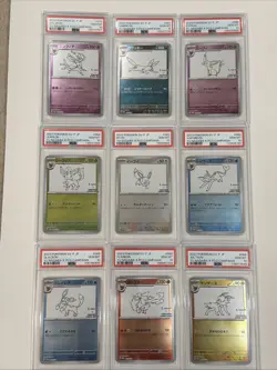 PSA 10 SET OF 9 YU NAGABA UMBREON EEVEE SYLVEON JAPANESE PROMO POKEMON SVP - Image 1