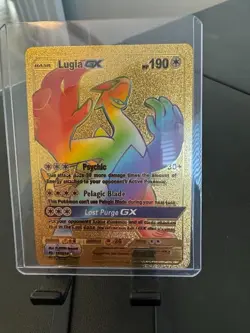 Pokemon Lugia GX (Secret) 227/214 Sm-Lost Thunder Gold Card - Image 1