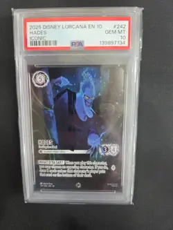 2025 Disney Lorcana EN Set 10 Hades Iconic PSA 10 GEM MINT #242 RARE WOW POP9🔥 - Image 1