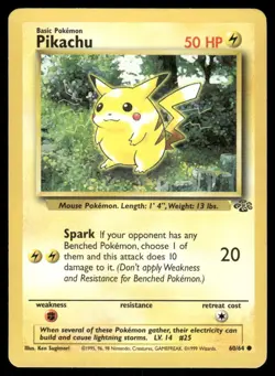 2# Pokemon Cards Pikachu 60/64 1ST EDITION Jungle Common - Image 1