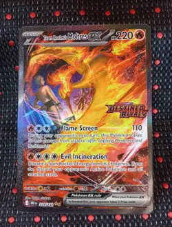Pokemon TCG Team Rockets Moltres EX Destined Rivals Card 229/182 SIR Stamped - Image 1