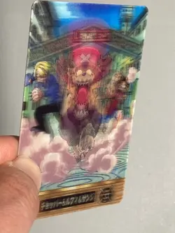 Chopper Luffy Sanji - No.55 - One Piece Gummy Plastic Vintage 3D Card Japanese - Image 2