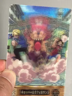 Chopper Luffy Sanji - No.55 - One Piece Gummy Plastic Vintage 3D Card Japanese - Image 4