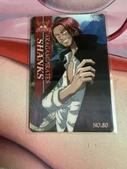 Shanks 80 One Piece King of Pirates Gummy Card 3D 2003 BANDAI TCG Japanese - Image 1