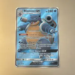Pokemon Blastoise GX Promo Holo SM189 Sm 240HP Solid Shell Rocket Splash Card - Image 1