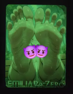 Emilia Re:Zero Custom Glow Waifu Card Feet Fan Art - Image 2
