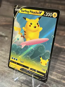 Pokemon TCG Surfing Pikachu v Celebrations Holo Ultra Rare Card 008/025 - Image 3