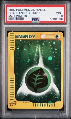 PSA 9 2002 Pokemon Japanese Holo Grass Energy McDonald's Promo Pokemon Card! - Image 1