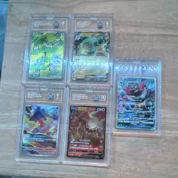 Pokemon Graded Card Lot Holo Japanese Heatran V Incineroar GX 5 Cards - Image 1