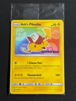 2# Pokemon Cards Ash's Pikachu SM108 SM Black Star Promos Promo SEALED - Image 1
