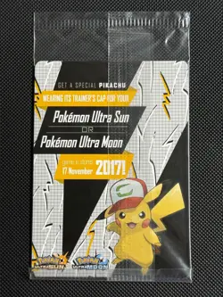 2# Pokemon Cards Ash's Pikachu SM108 SM Black Star Promos Promo SEALED - Image 2