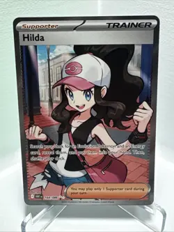 Pokemon TCG Hilda Full Art Ultra Rare White Flare Holo Card 164/086 NM - Image 1