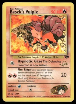 2# Pokemon Cards Brock's Vulpix 37/132 GOLD W STAMP Gym Challenge Uncommon - Image 1