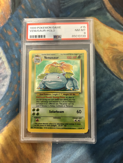 Pokemon TCG - Venusaur 15/102 Holo 1999 Base Set PSA 8 - Image 1