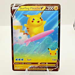2021 Pokemon SWSH Celebrations Surfing Pikachu V #008/025 - Image 1