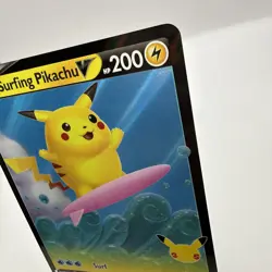 2021 Pokemon SWSH Celebrations Surfing Pikachu V #008/025 - Image 3