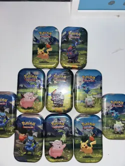 Pokemon Ascended Heroes Complete Set Of Art x10 Mini Tins - Sealed DISPLAY CASE - Image 1
