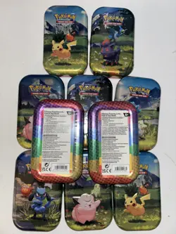Pokemon Ascended Heroes Complete Set Of Art x10 Mini Tins - Sealed DISPLAY CASE - Image 2
