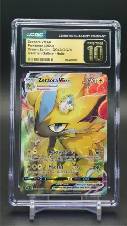 ZERAORA VMAX Crown Zenith Holo Trainer Gallery #GG42 CGC Pristine 10 Pokemon - Image 1