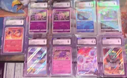 Pokemon Lot Group of 9 CGC Graded - Japanese 151 Mega Evolution Fusion Strike ++ - Image 1