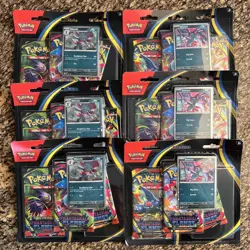6-Pack Pokemon TCG Mega Evolution Phantasmal Flames 3-Pack Blister Weavile Promo - Image 1
