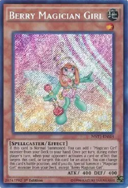 Yugioh - Berry Magician Girl - 1st Edition Secret Rare - Free Holographic Card - Image 1