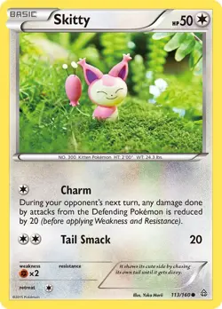 Skitty 113/160 Common XY - Primal Clash Yuka Morii Pokemon Card - Image 1