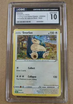 Pokemon Snorlax CGC Gem Mint #10 Card 016/034 Venusaur & Lugia Deck Holo - Image 1