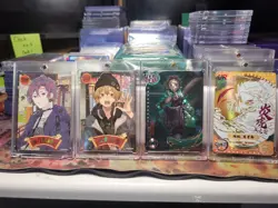 Demon Slayer 4 Card Lot With Magnetic Cases. Set Of NEW Cases INCLUDED Also. - Image 1
