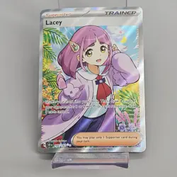 Pokemon TCG Stellar Crown Lacey Trainer Full Art Ultra Rare Holo Card 166/142 NM - Image 1