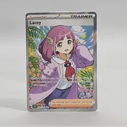 Pokemon TCG Stellar Crown Lacey Trainer Full Art Ultra Rare Holo Card 166/142 NM - Image 2