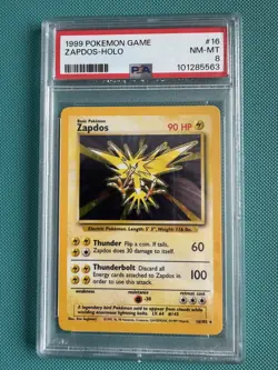 Zapdos Base Set PSA 8 #16/102 1999 WOTC Pokemon Card - Image 1