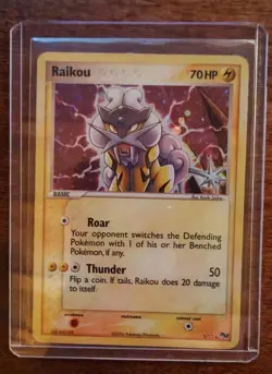 Raikou 3/17 Holo Rare POP Series 2 Pokemon Card 2006 Vintage LP/MP - Image 1
