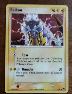 Raikou 3/17 Holo Rare POP Series 2 Pokemon Card 2006 Vintage LP/MP - Image 3