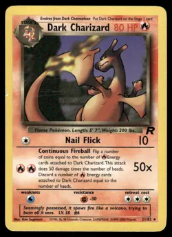 2# Pokemon Cards Dark Charizard 21/82 UNLIMITED Team Rocket Rare - Image 1