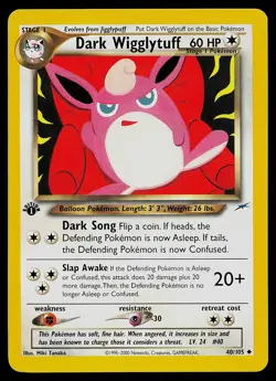 Pokemon Card - Dark Wigglytuff Neo Destiny 40/105 Uncommon 1st Edition - Image 1