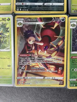Ariados Full Art Trainer (+3/2 RevHOLO)+Spinarak (x2/1 Rev HOLO) 6-card lot PWE - Image 3