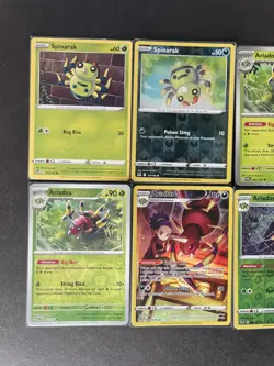 Ariados Full Art Trainer (+3/2 RevHOLO)+Spinarak (x2/1 Rev HOLO) 6-card lot PWE - Image 4