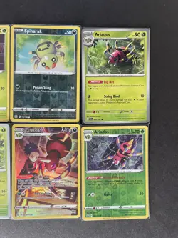 Ariados Full Art Trainer (+3/2 RevHOLO)+Spinarak (x2/1 Rev HOLO) 6-card lot PWE - Image 5