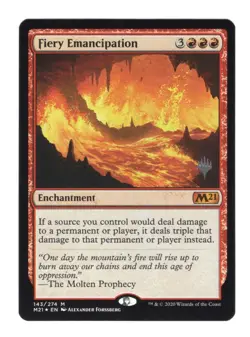 Fiery Emancipation x1 NM, M21 MTG, Plainswalker Stamp Foil - Image 1