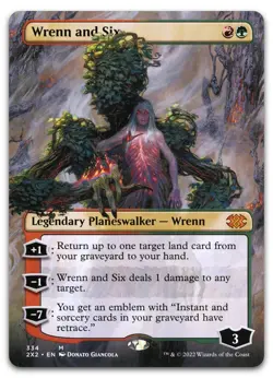 Wrenn and Six (Borderless) #334 (NM) Double Masters 2022 2X2 Magic MTG - Image 1