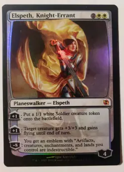 1x MTG FOIL Elspeth, Knight-Errant Duel Decks: Elspeth vs. Tezzeret Light Play - Image 1