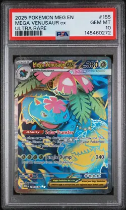 2025 Pokemon Meg En-Mega Evolution #155 Mega Venusaur Ex Ultra Rare - PSA 10 - Image 1